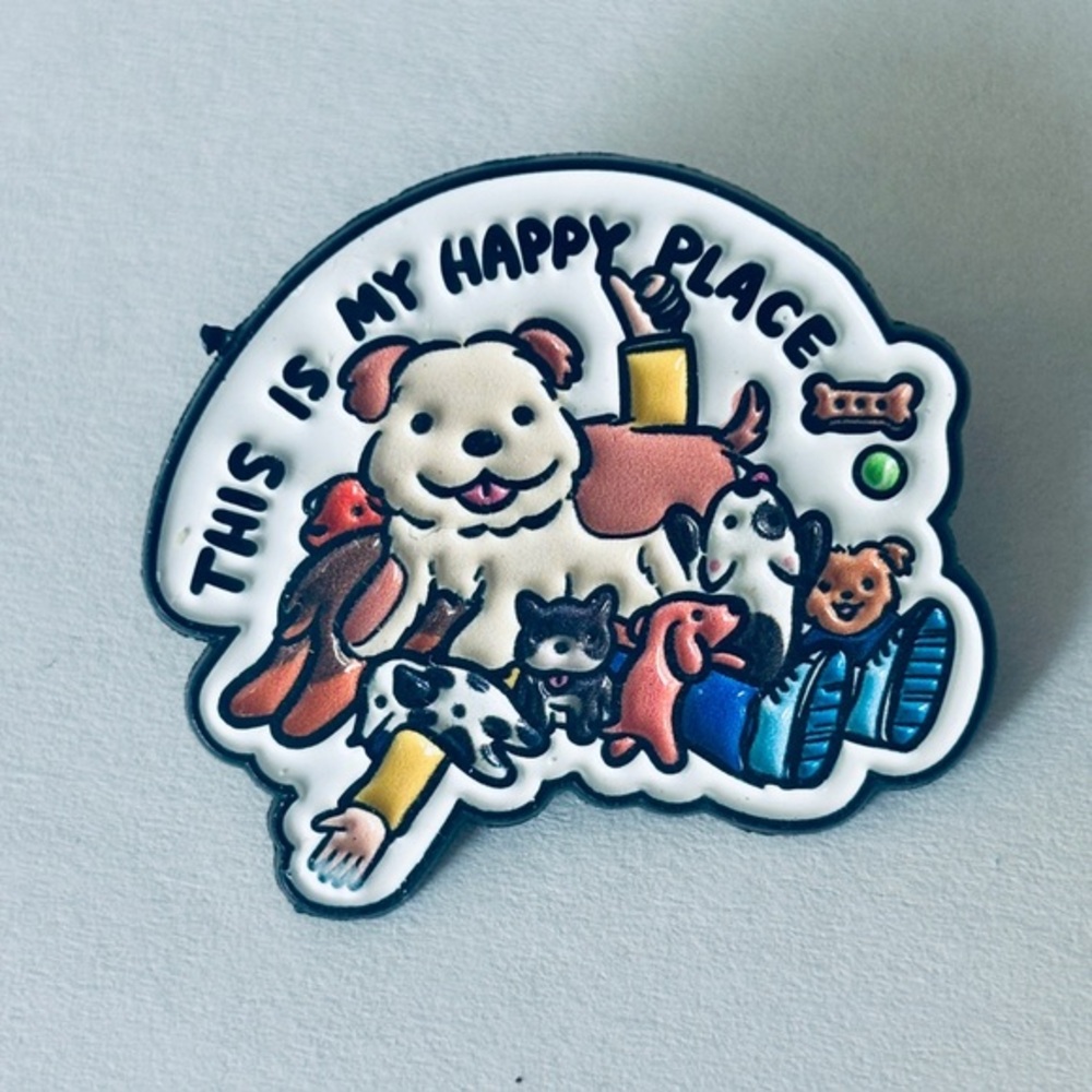 Happy Place Dog Enamel Pin